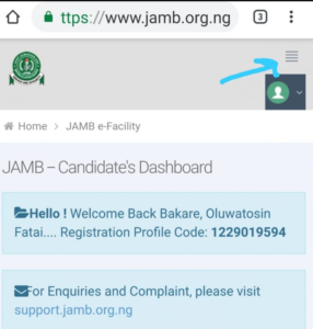 Jamb change of course form 