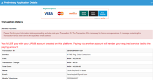 Click on payment options which will take you to Remita payment system