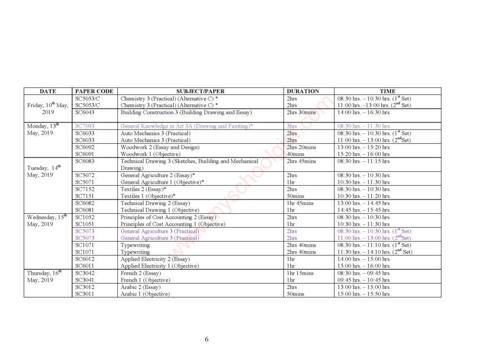 WAEC Timetable 2022/2023 Out Check & Download PDF WAEC Timetable MAY